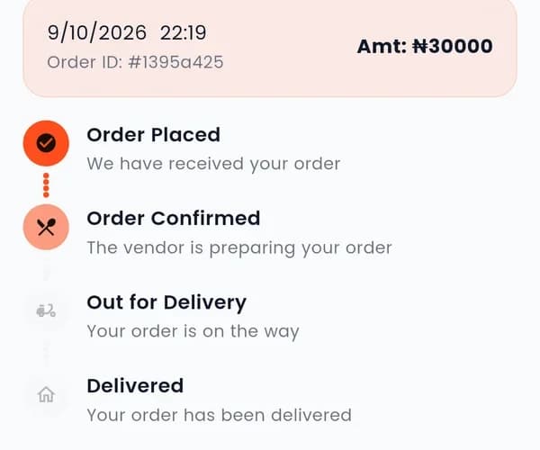 Order tracking in the QuickBite app